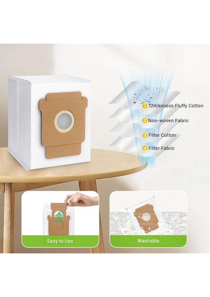 Irobot Roomba Q0520 Plus 405 Combo Plus 505 Combo Plus 504 Vac Y0140 Combo Y0110 Q0120 Robot Süpürge Toz Torbaları (Yurt Dışından) modelleri