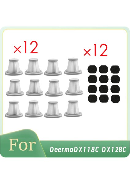 Deerma DX118C DX128C Taşınabilir Elektrikli Süpürge Için 12 Adet Hepa Filtre Toz Önleyici Hepa Filtre Ultra Dayanıklı Aksesuarlar (Yurt Dışından)