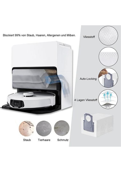 Roborock S8 Maxv Ultra / P10 A7400RR / Q Revo / Qrevo Pro / Qrevo Maxv / Qrevo S / Qrevo Plus Robot Için 12 Adet Toz Torbası (Yurt Dışından) modelleri