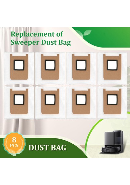 Eufy E25 OMNI/E28 Omni Toz Torbaları Için 8 Adet Yedek Robot Süpürge Torbası (Yurt Dışından) fiyatları