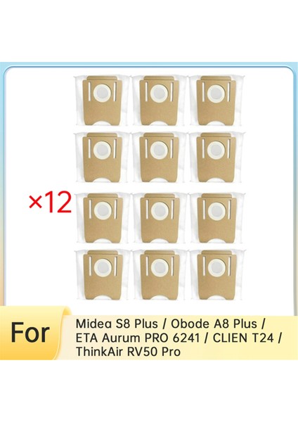 Midea S8 Plus/obode A8 Plus / Eta Aurum Pro 6241 / Clıen T24 / Thinkair RV50 Pro Süpürge Aksesuarları Için 12 Adet Toz Torbası (Yurt Dışından) fırsatları