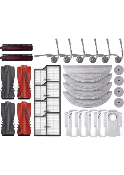 Roborock Saros 10 / S9 Maxv Ultra Robot Süpürge Aksesuarları Yedek Parçaları Ana Fırçalar Paspas Bezleri Filtreler Toz Torbaları (Yurt Dışından)
