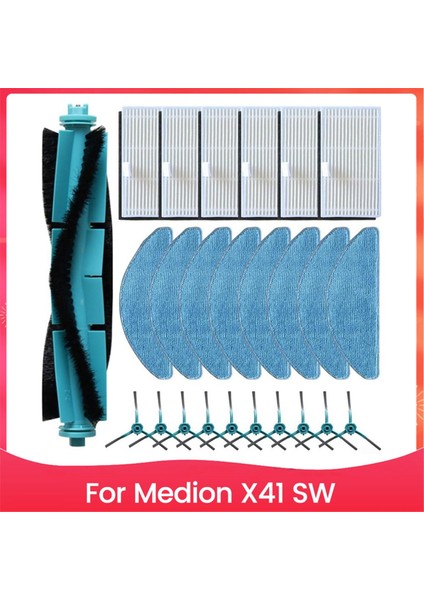 Medion X41 Sw Robot Süpürge Yedek Parçaları Ana Yan Fırça Hepa Filtre Paspas Bezi (Yurt Dışından)