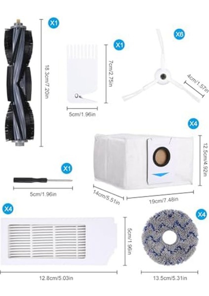 Deebot X1 Omni/x1 E Omni/x1 Turbo Elektrikli Süpürge Aksesuarları, Ana Fırça Yan Fırçalar Filtreler, Paspas, Toz Torbaları (Yurt Dışından) fiyatları