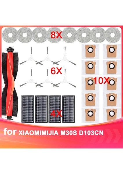 Xiaomi Mijia M30S D103CN Elektrikli Süpürge Parçaları Yedek Parça Değiştirme Robot Ana Yan Fırça Filtre Paspas Aksesuarları (Yurt Dışından)