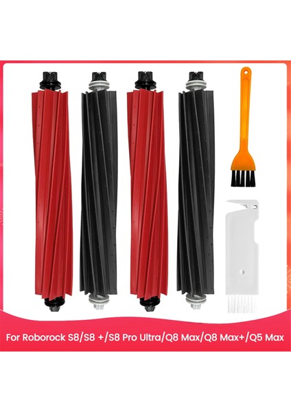Roborock S8/s8 +/s8 Pro Ultra/q8 Max/q8 Max+/q5 Max Robot Süpürge Kauçuk Rulo Fırçaları Için Ana Fırçalar (Yurt Dışından)