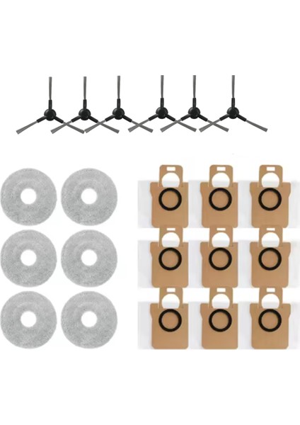 Jonr P20 Pro Kendiliğinden Boşalan Robot Süpürge Için 21 Adet Yan Fırça Bezi Toz Torbası Temizleyici Parça Değişimi (Yurt Dışından) fırsatları