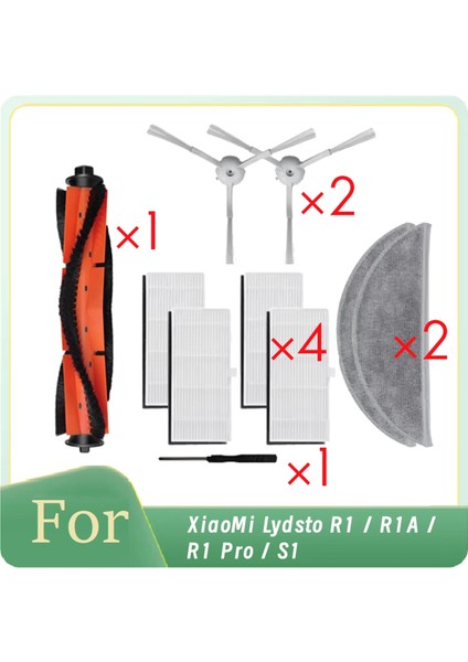 Xiaomi Lydsto R1 / R1A / R1 Pro / S1 Robot Süpürge Ana Yan Fırça Paspas Filtre Toz Torbaları Için 10 Adet (Yurt Dışından)