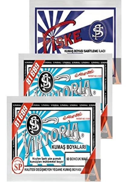 Kumaş Boyası Boncuk Mavi 2 Pkt. Sabitleyici Fiske ile Yaratıcı Projeler İçin