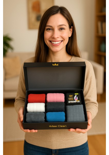 7’li Mikrofiber Temizlik Bezi Seti – Miss Clean Kalitesiyle Camdan Ankastreye Her Yüzey Için