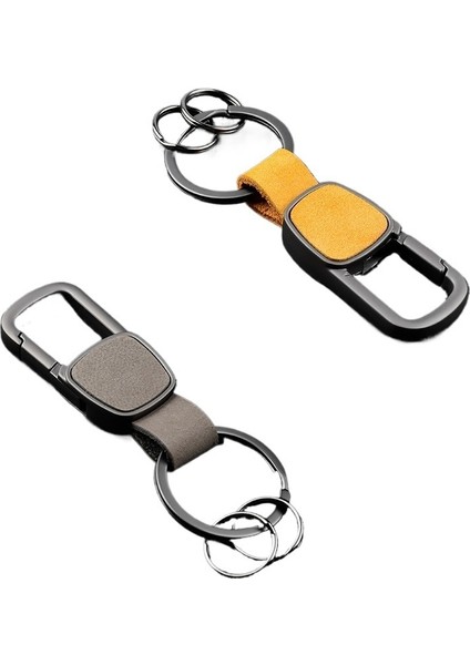Hafif Lüks Hakiki Dana Derisi Anahtarlık Kolye Metal Araba Anahtarlığı Erkek ve Kadın Bel Tokası (Yurt Dışından) fiyatları