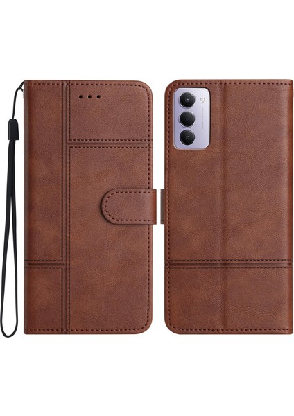 Redmi 15 5g / 4g Eu 171MM Için Dikişli Inek Derisi Pu Kılıf (Yurt Dışından)