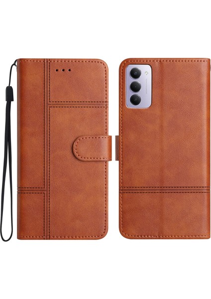 Redmi 15 5g / 4g Eu 171MM Için Dikişli Inek Derisi Pu Kılıf (Yurt Dışından)