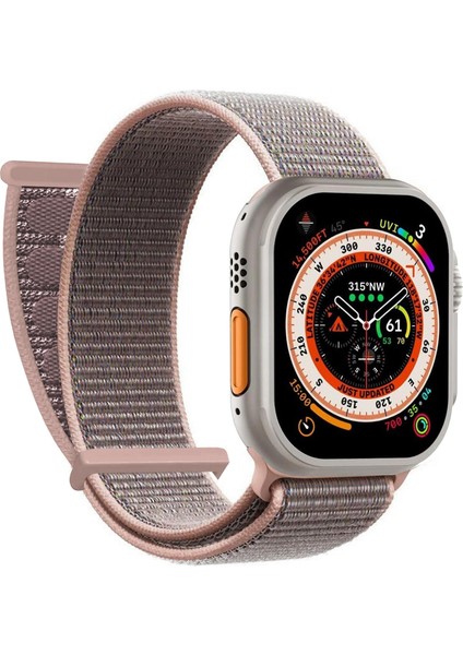 Apple Watch Se 3 44MM Hasırlı Kordon Woven Rose Gold