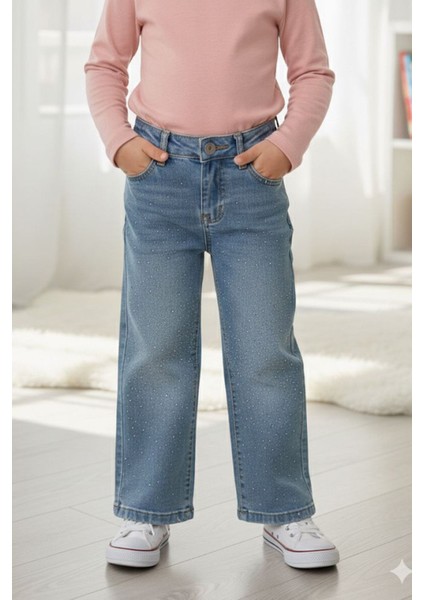 Taşlı Kız Çocuk Kot pantolon - Mavi fiyatları