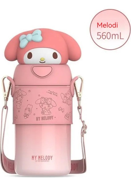 Karikatür Çocuk Su Isıtıcısı Paslanmaz Çelik Termos Bardak Kuromi Çocuk Ilkokul Öğrencisi Kız Su Bardağı Pipetli (Yurt Dışından)