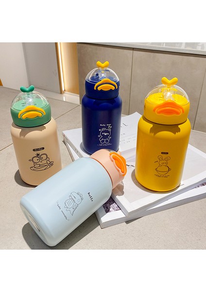 Sevimli Karikatür Küçük Sarı Ördek Pop Up Kapaklı Su Isıtıcısı, Pipetli Çocuk Termos Bardak, Paslanmaz Çelik Malzeme (Yurt Dışından) fırsatları