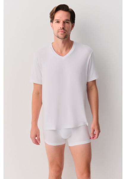 Erkek Modal V Yaka T-Shirt