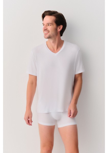 Erkek Modal V Yaka T-Shirt fiyatları