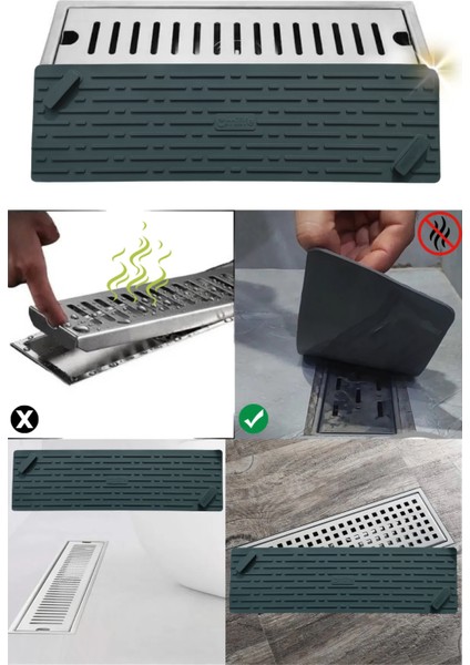 Siyah Renk Uzun Model Kötü Koku Önleyici Silikon Mat Banyo Mutfak Lavabo Balkon Gider Tıpası Kapağı