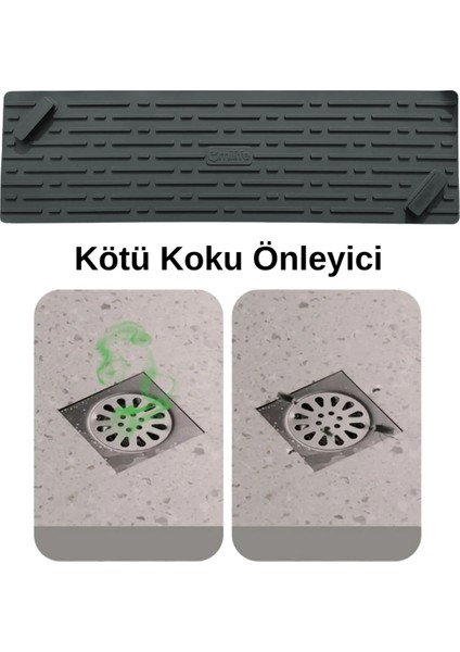Siyah Renk Uzun Model Kötü Koku Önleyici Silikon Mat Banyo Mutfak Lavabo Balkon Gider Tıpası Kapağı