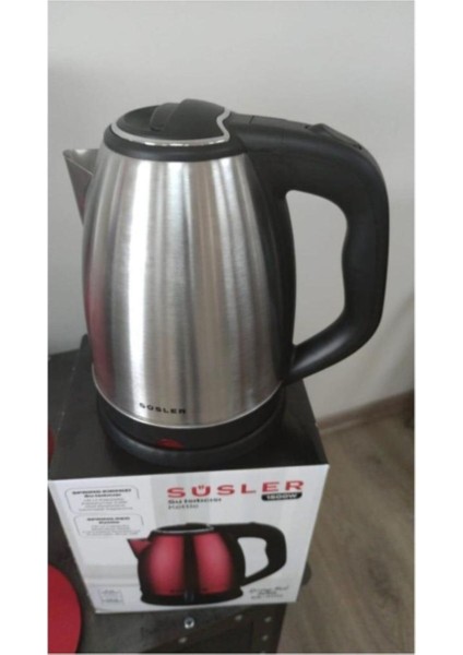 1,8l 2000W Paslanmaz Çelik Su Isıtıcı Kettle Bordo Renk fiyatları