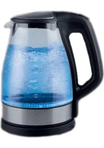 1.7 L Cam Kettle, Işıklı, Gri, Şık ve Kullanışlı Elektrikli Su Isıtıcı fiyatları