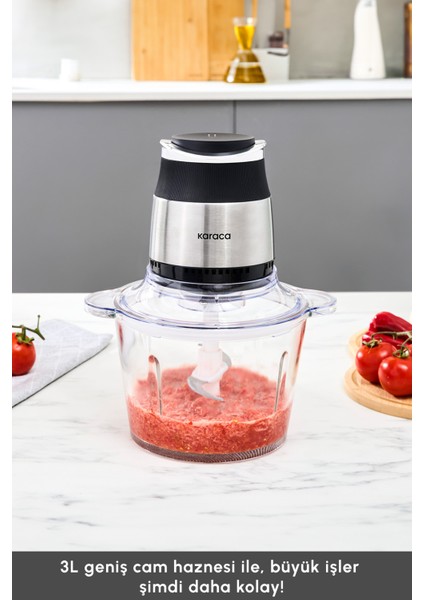 Ultra Geniş Cam Hazneli Inox Doğrayıcı, 3l, Gri modelleri