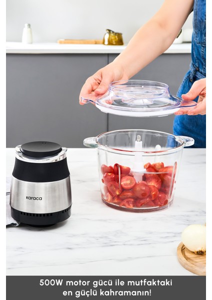 Ultra Geniş Cam Hazneli Inox Doğrayıcı, 3l, Gri fırsatları