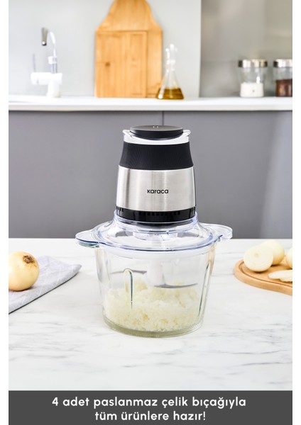 Ultra Geniş Cam Hazneli Inox Doğrayıcı, 3l, Gri indirimleri