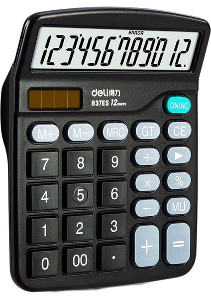 Hesap Makinesi 837ES Çift Güç Büyük Ekran Finansal Muhasebe Öğrenci Ofisi 12 Bit Bilgisayar (Yurt Dışından)