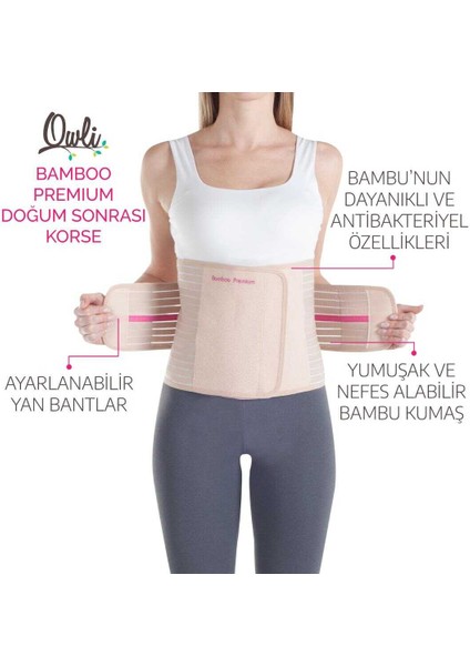 Bamboo Premium Doğum Sonrası Korse Ten