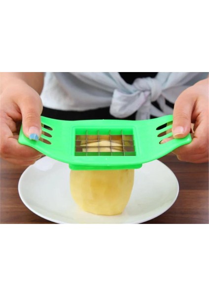 Pratik Sebze ve Patates Dilimleme Aparatı, Mutfak Kesici, Kare Kesme Bas