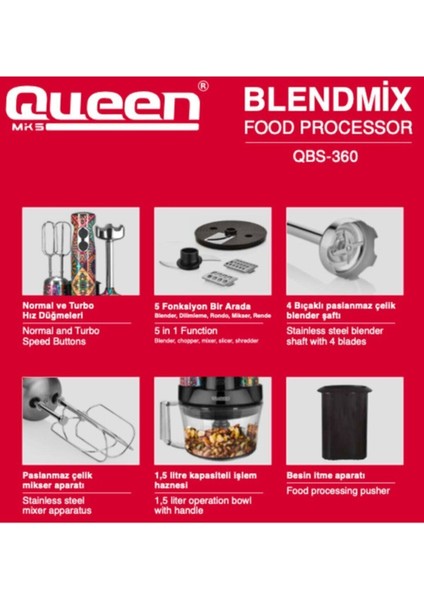 Bej Renkli 5'li Blender Seti, Güçlü ve Şık Tasarım, Çok Amaçlı Kullanım modelleri