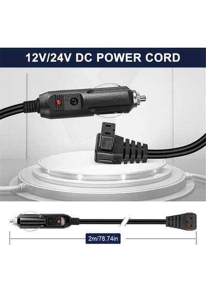12V Araba Buzdolabı Güç Kablosu 2m Anahtarsız Adaptörlü (Yurt Dışından) fırsatları