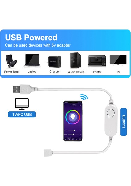 Tuya Rgb Wifi LED Kontrol Cihazı DC5V USB Dimmer Modları (Yurt Dışından) fiyatları