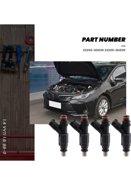 4pc/set Yakıt Enjektörü Nozul 23250-0D030 23209-0D030 Toyota Avensis Corolla 1.4 Vvtı 1.6 99-04 0280156019 (Yurt Dışından) fiyatları