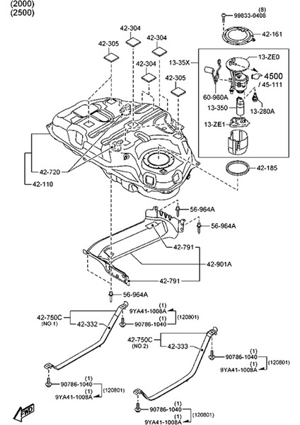 ZJ38-13-35XC Araç Yakıt Pompası Modülü Mazda 2 Ford Fiesta 2007-2017 ZJ381335XC Için (Yurt Dışından) fiyatları