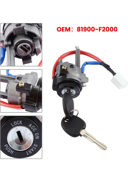 81900-F2000 Araba Lgnition Kilit Silindir Hyundai Elantra 2017-2020 Için Tuş Kiti ile (Yurt Dışından) indirimleri