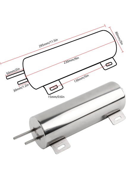 3X10 Inç Radyatör Taşma Tankı Şişesi (Yurt Dışından)
