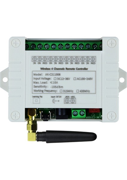 AC100-240V Kablosuz 4ch Uzaktan Kumanda LED Işık Anahtarı Rölesi (Yurt Dışından)