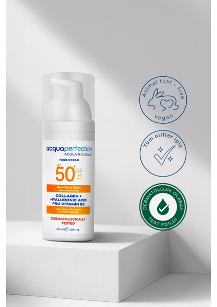 Çok Yüksek Koruyucu Yüz Kremi Spf50 50ml Uva Uvb Koruması, Suya Dayanıklı, Leke Önleyici