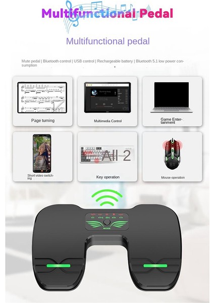 Kablosuz Ayak Pedalı Çift Anahtar Müzik Sayfası Çevirici Sessiz Ayak Pedalı (Yurt Dışından) modelleri
