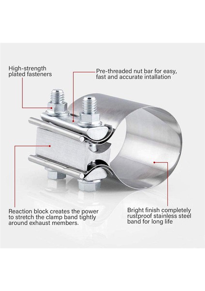 Inç Egzoz Kelepçesi 76MM Uç Bağlantılı Egzoz Borusu Susturucu Bant Kelepçesi (Yurt Dışından) modelleri
