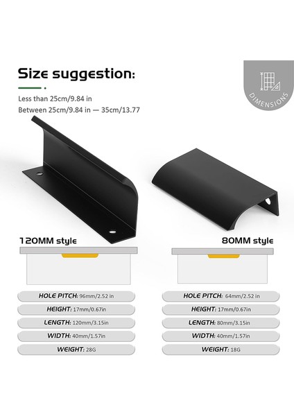 10 Adet Modern Parmak Kenarı Çekmeceleri 120MM4.7 Inç Gizli Sekmeli Çekme Kolları (Yurt Dışından) fiyatları