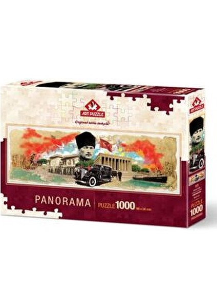 Atatürk Kolajı Panorama 1000 Parça Puzzle Yetişkinler İçin 96x34 cm Boyutunda modelleri