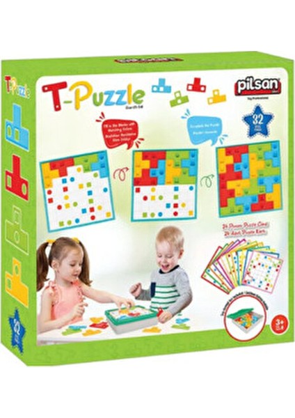 T-Puzzle 32 Parça Renkli Eğlenceli Oyun 3 Yaş ve Üstü İçin Tasarlandı indirimleri