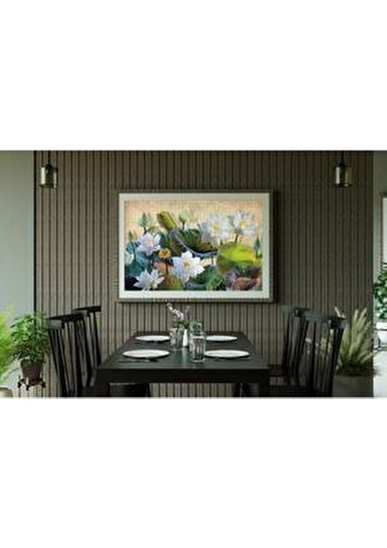 1000 Parça Çiçek Temalı Beyaz Nilüfer Karton Puzzle 68x48 cm Orta Zorluk modelleri