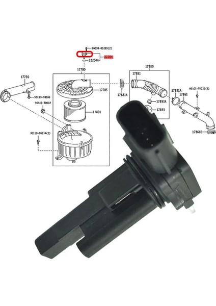 Araba Kütle Hava Akışı Ölçer 22204-30020 2220430020 197400-5270 197400-5090 Toyota Hiace Hilux Land Cruiser Dyna Coaster (Yurt Dışından) fırsatları