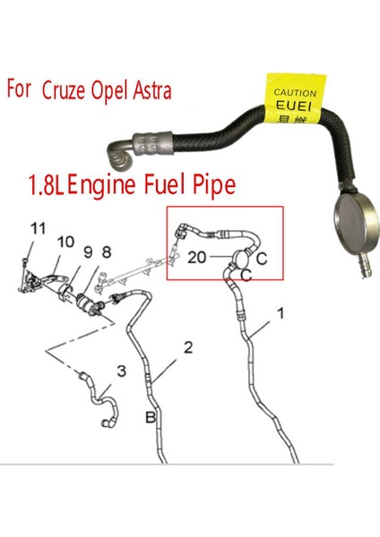 Araç Yakıt Borusu Yağı Beslemesi Ön Boru Montajı 1.8l Motor Yakıt Borusu Chevrolet Cruze Opel Astra 13364535 (Yurt Dışından) fiyatları